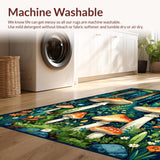 Whimsical Navy Blue Mushroom Motif(Green)