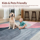 Ultra Soft Area Rug, Non Slip, Stain Resistant, Washable Area Rugs for Living Room, Bedroom, Abstract Soft Grey-Pink Aesthetic(Gray)