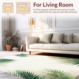 Jungle Serenity Area Green Beige Palm Frond Design(Beige)