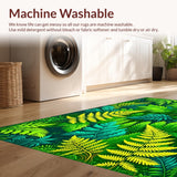Ultra Soft Area Rug, Non Slip, Stain Resistant, Washable Area Rugs for Living Room, Bedroom, Quirky Abstract Floral Arrangement(Green)