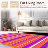 Ultra Soft Area Rug, Non Slip, Stain Resistant, Washable Area Rugs for Living Room, Bedroom, Lively Handcrafted Color Spectrum(Orange)
