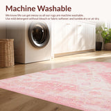 Ultra Soft Area Rug, Non Slip, Stain Resistant, Washable Area Rugs for Living Room, Bedroom, Sweet Whimsical Heart Pattern(Pink)