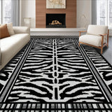 Ultra Soft Area Rug, Non Slip, Stain Resistant, Washable Area Rugs for Living Room, Bedroom, Funky Monochrome Animal Motif(Black)