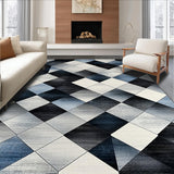 Ultra Soft Area Rug, Non Slip, Stain Resistant, Washable Area Rugs for Living Room, Bedroom, Sleek Modern Geometric Aesthetic(Gray)