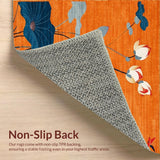 Ultra Soft Area Rug, Non Slip, Stain Resistant, Washable Area Rugs for Living Room, Bedroom, Artistic Multihued Nature Theme(Orange)