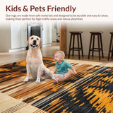 Ultra Soft Area Rug, Non Slip, Stain Resistant, Washable Area Rugs for Living Room, Bedroom, Chic Irregular Striped Aesthetic(Gold)
