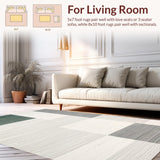 Ultra Soft Area Rug, Non Slip, Stain Resistant, Washable Area Rugs for Living Room, Bedroom, Calming Pastel Patterned Harmony(Gray)