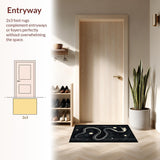 Ultra Soft Area Rug, Non Slip, Stain Resistant, Washable Area Rugs for Living Room, Bedroom, Stylish Monochrome Animal Print(Black)