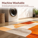 Ultra Soft Area Rug, Non Slip, Stain Resistant, Washable Area Rugs for Living Room, Bedroom, Washable Entryway Sun Print Minimalist Area Rug(Orange)