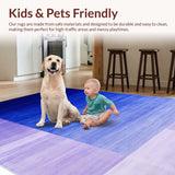 Ultra Soft Area Rug, Non Slip, Stain Resistant, Washable Area Rugs for Living Room, Bedroom, Soft Pastel Abstract Wave(Blue)
