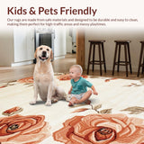 Ultra Soft Area Rug, Non Slip, Stain Resistant, Washable Area Rugs for Living Room, Bedroom, Cozy Pastel Floral Fusion(Beige)