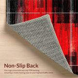Ultra Soft Area Rug, Non Slip, Stain Resistant, Washable Area Rugs for Living Room, Bedroom, Lively Soft Textured Beat Design(Red)