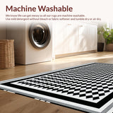 Contemporary Black and White Checkerboard(Black)