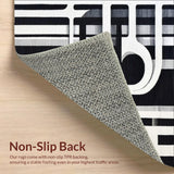 Ultra Soft Area Rug, Non Slip, Stain Resistant, Washable Area Rugs for Living Room, Bedroom, Abstract Black & White Rug Stripe Illusion(Gray)