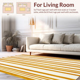 Ultra Soft Area Rug, Non Slip, Stain Resistant, Washable Area Rugs for Living Room, Bedroom, Vintage Striped(Yellow)
