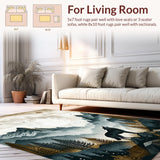Ultra Soft Area Rug, Non Slip, Stain Resistant, Washable Area Rugs for Living Room, Bedroom, Artistic Howling Wolf Imagery(Gray)