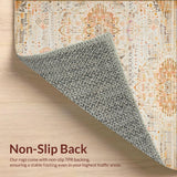 Ultra Soft Area Rug, Non Slip, Stain Resistant, Washable Area Rugs for Living Room, Bedroom, Boho Inspired with Neutral Tones(Orange)