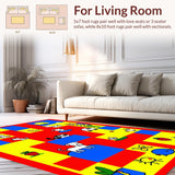 Ultra Soft Area Rug, Non Slip, Stain Resistant, Washable Area Rugs for Living Room, Bedroom, Interactive Seasonal Learning Design(Yellow)