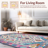 Ultra Soft Area Rug, Non Slip, Stain Resistant, Washable Area Rugs for Living Room, Bedroom, Modern Abstract Patterned Delight(White)