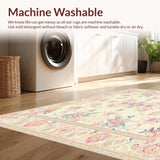 Ultra Soft Area Rug, Non Slip, Stain Resistant, Washable Area Rugs for Living Room, Bedroom, Elegant Floral Area Non Slip(Beige)