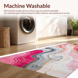 Ultra Soft Area Rug, Non Slip, Stain Resistant, Washable Area Rugs for Living Room, Bedroom, Stylish Contemporary Artistic Blend(Pink)