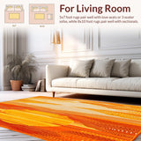 Ultra Soft Area Rug, Non Slip, Stain Resistant, Washable Area Rugs for Living Room, Bedroom, Runner Non Slip Printed Lightweight Foldable Hallway(Orange)