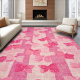 Ultra Soft Area Rug, Non Slip, Stain Resistant, Washable Area Rugs for Living Room, Bedroom, Whimsical Bow Rug, Playful Pink(Pink)