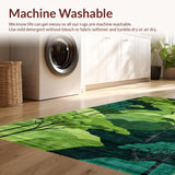 Ultra Soft Area Rug, Non Slip, Stain Resistant, Washable Area Rugs for Living Room, Bedroom, Serene Nature-Inspired Visual Appeal(Green)