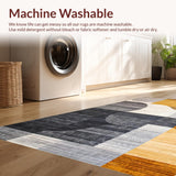 Ultra Soft Area Rug, Non Slip, Stain Resistant, Washable Area Rugs for Living Room, Bedroom, Luxurious Abstract Wavy Circle Aesthetic(Gray)