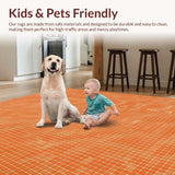 Ultra Soft Area Rug, Non Slip, Stain Resistant, Washable Area Rugs for Living Room, Bedroom, Elegant Minimalist Shag Design(Orange)