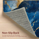 Ultra Soft Area Rug, Non Slip, Stain Resistant, Washable Area Rugs for Living Room, Bedroom, Dynamic Fluid Artful Composition(Blue)