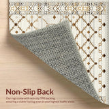 Ultra Soft Area Rug, Non Slip, Stain Resistant, Washable Area Rugs for Living Room, Bedroom, Contemporary Warm Toned Geometric(Beige)