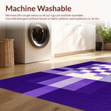 Ultra Soft Area Rug, Non Slip, Stain Resistant, Washable Area Rugs for Living Room, Bedroom, Vibrant Modern Artistic Wave Design(Purple)