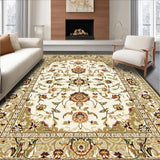 Ultra Soft Area Rug, Non Slip, Stain Resistant, Washable Area Rugs for Living Room, Bedroom, Trendy Nature-Inspired Floral Aesthetic(Beige)