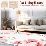 Ultra Soft Area Rug, Non Slip, Stain Resistant, Washable Area Rugs for Living Room, Bedroom, Serene Elegant Minimalist Touch(Ivory)