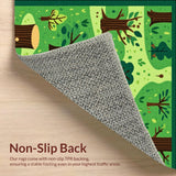 Ultra Soft Area Rug, Non Slip, Stain Resistant, Washable Area Rugs for Living Room, Bedroom, Whimsical Stone Pathway Illustration(Green)