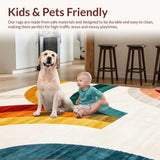 Ultra Soft Area Rug, Non Slip, Stain Resistant, Washable Area Rugs for Living Room, Bedroom, Whimsical Bright-Toned Design(Yellow)