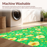 Ultra Soft Area Rug, Non Slip, Stain Resistant, Washable Area Rugs for Living Room, Bedroom, Lively Nature-Inspired Modern Look(Green)