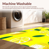 Ultra Soft Area Rug, Non Slip, Stain Resistant, Washable Area Rugs for Living Room, Bedroom, Sunny Citrus Themed Decor(Yellow)