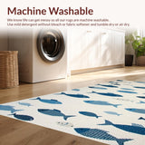 Ultra Soft Area Rug, Non Slip, Stain Resistant, Washable Area Rugs for Living Room, Bedroom, Rustic Underwater Scene Design(Beige)