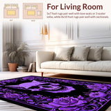 Ultra Soft Area Rug, Non Slip, Stain Resistant, Washable Area Rugs for Living Room, Bedroom, Gothic Occult Themed Decor(Purple)