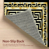 Ultra Soft Area Rug, Non Slip, Stain Resistant, Washable Area Rugs for Living Room, Bedroom, Stylish Traditional Trellis Motif(Gold)