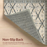 Ultra Soft Area Rug, Non Slip, Stain Resistant, Washable Area Rugs for Living Room, Bedroom, Geometric Diamond Pattern Elegance(Beige)