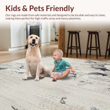 Ultra Soft Area Rug, Non Slip, Stain Resistant, Washable Area Rugs for Living Room, Bedroom, Serene Shadows Area Smoke & Beige Abstract Floral Composition(Beige)