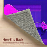 Ultra Soft Area Rug, Non Slip, Stain Resistant, Washable Area Rugs for Living Room, Bedroom, Dynamic Color Splash Design(Purple)