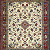 Ultra Soft Area Rug, Non Slip, Stain Resistant, Washable Area Rugs for Living Room, Bedroom, Luxurious Classic Ornate Patterns(Ivory)