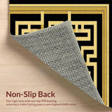 Ultra Soft Area Rug, Non Slip, Stain Resistant, Washable Area Rugs for Living Room, Bedroom, Bold Modernized Trellis Aesthetic(Black)