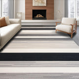 Ultra Soft Area Rug, Non Slip, Stain Resistant, Washable Area Rugs for Living Room, Bedroom, Vibrant Organic Striped Design(Gray)