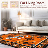 Ultra Soft Area Rug, Non Slip, Stain Resistant, Washable Area Rugs for Living Room, Bedroom, Exotic Orange Spiritual Aesthetic(Orange)