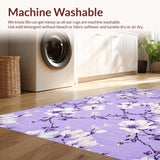 Ultra Soft Area Rug, Non Slip, Stain Resistant, Washable Area Rugs for Living Room, Bedroom, Pastel Cozy Artistic Motif(Purple)